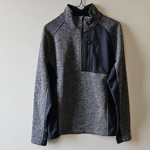 Spyder Small Heather Gray and Black Quarter-Zip Jacket